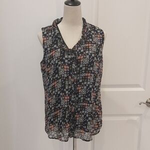 Tommy Hilfiger Navy Floral Sleeveless Blouse